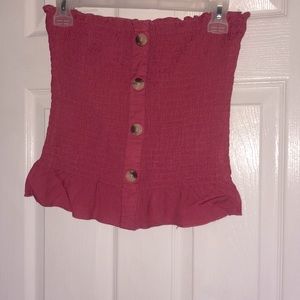 Pink Smocked Tube Top SIZE S/M. NWT